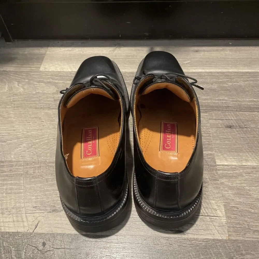 Cole Haan Bedford Men's Plain Toe Oxford Black Leather Dress Shoes Size 10 M